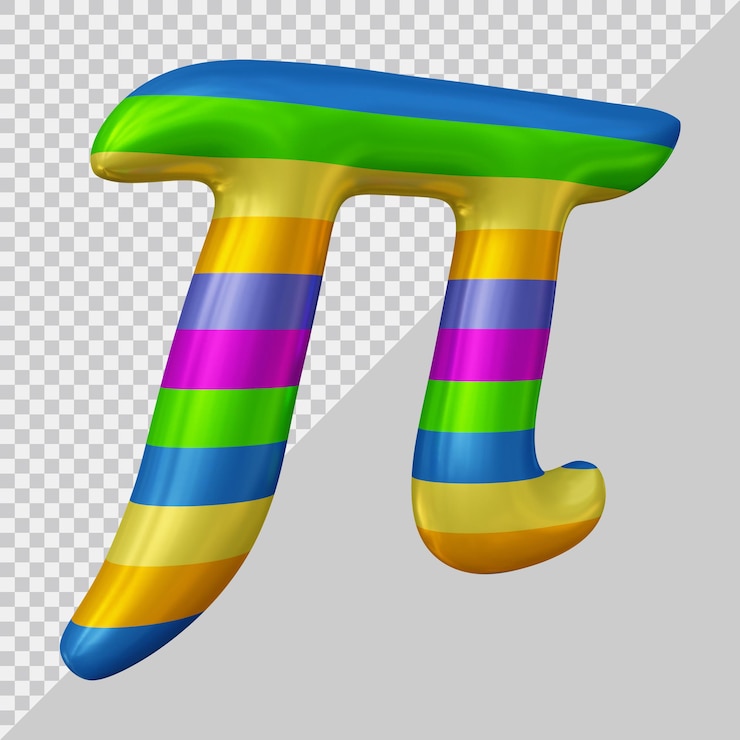 PSD renderização 3d do balão do símbolo pi