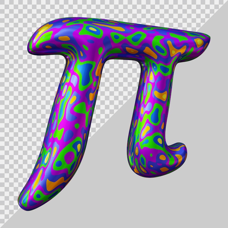 PSD renderização 3d do balão do símbolo pi
