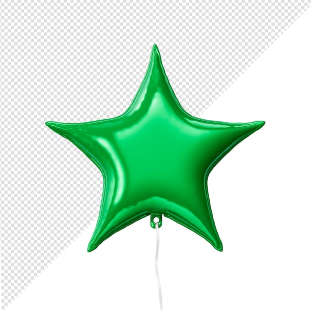 PSD renderização 3d do balão estrela verde