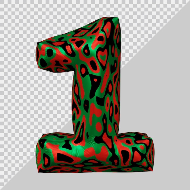 Renderização 3d do balão número 1