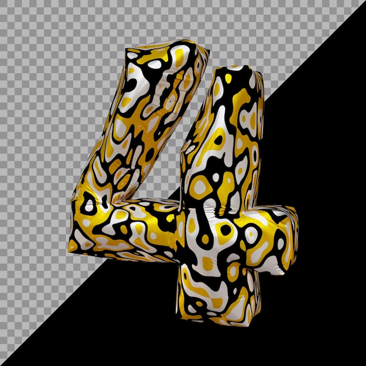 PSD renderização 3d do balão número 4