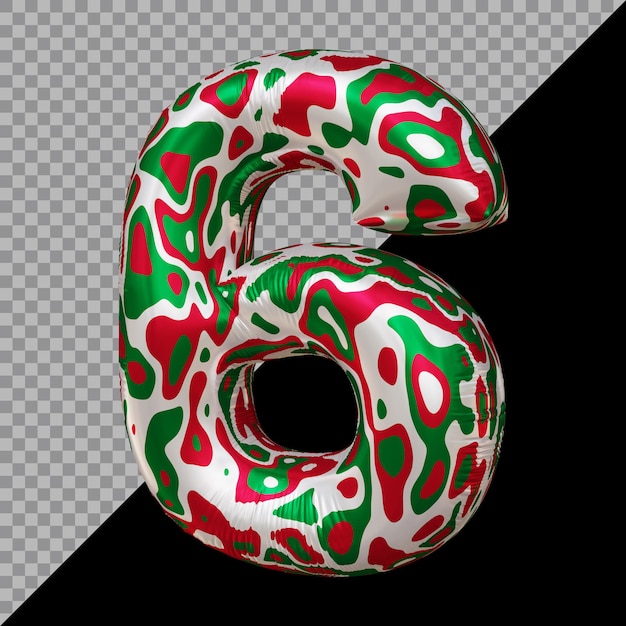 Renderização 3d do balão número 6