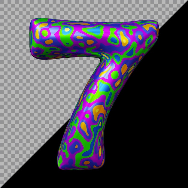 renderização 3D do balão número 7