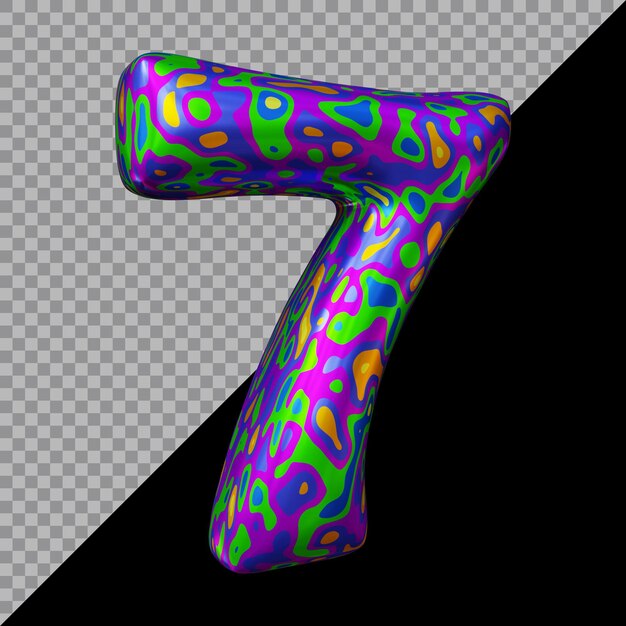 renderização 3D do balão número 7