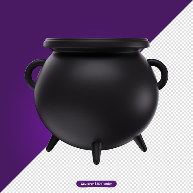 renderização 3D do caldeirão de halloween realista