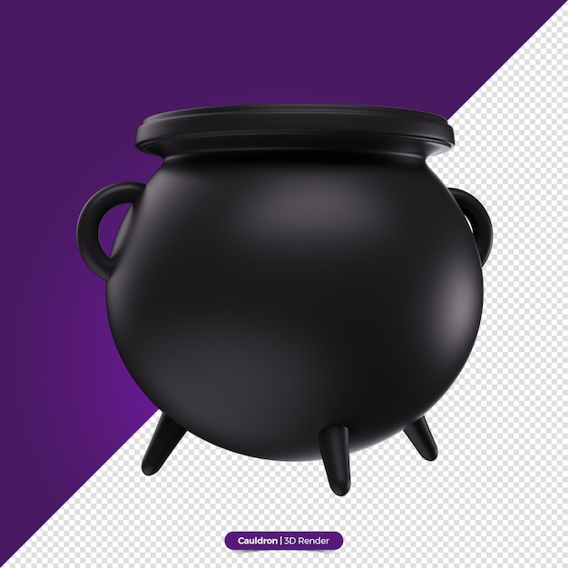 renderização 3D do caldeirão de halloween realista