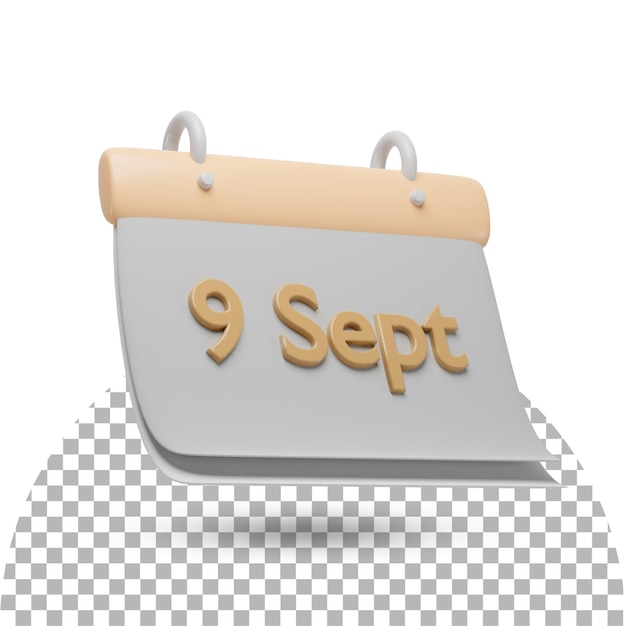 Renderização 3d do calendário