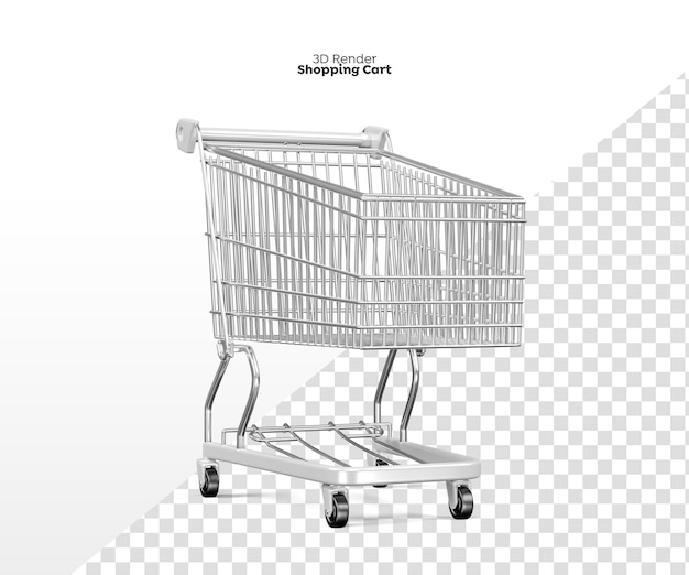 Renderização 3D do carrinho de compras isolada