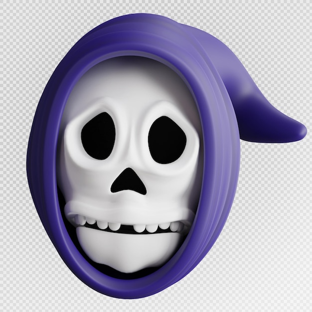 Renderização 3d do ceifador com o conceito de halloween