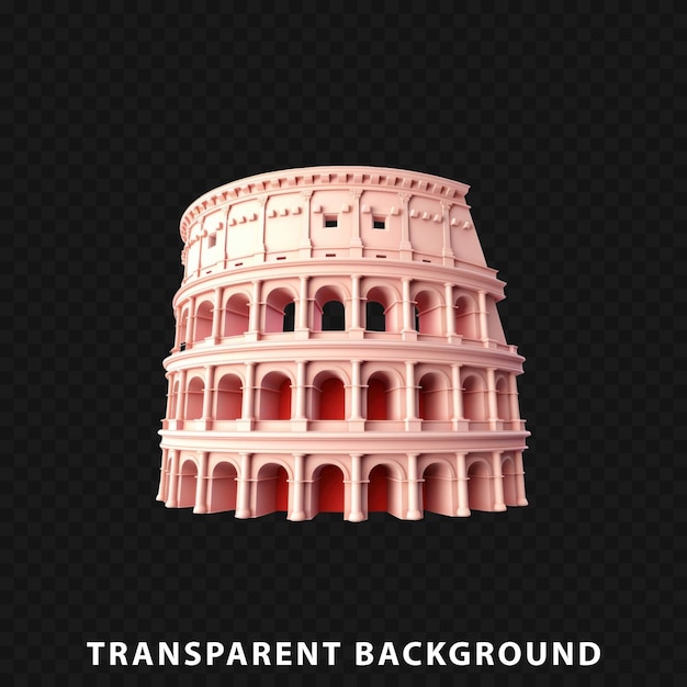 PSD renderização 3d do coliseu isolado em fundo transparente