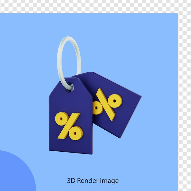 renderização 3D do comércio eletrônico de cupom de desconto