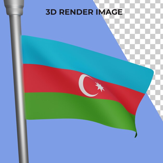 PSD renderização 3d do conceito da bandeira do azerbaijão do dia nacional do azerbaijão premium psd