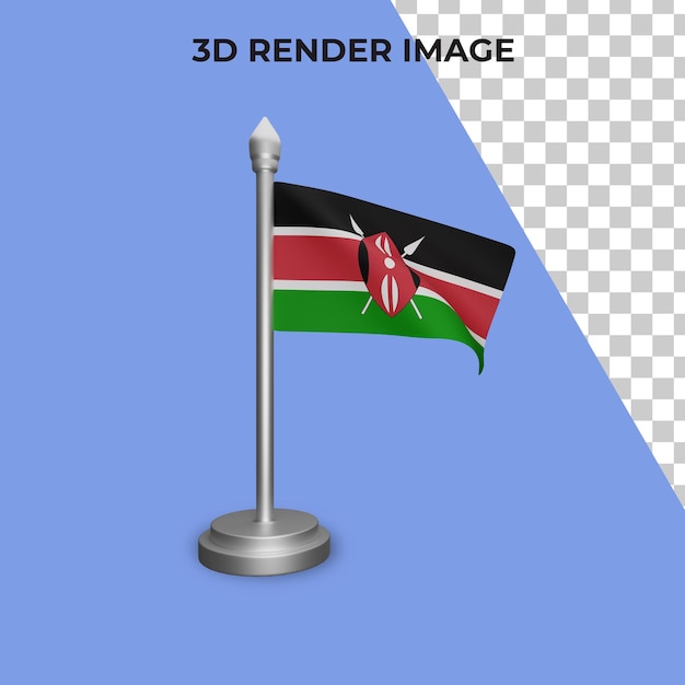Renderização 3D do conceito da bandeira do Quênia - Dia Nacional do Quênia