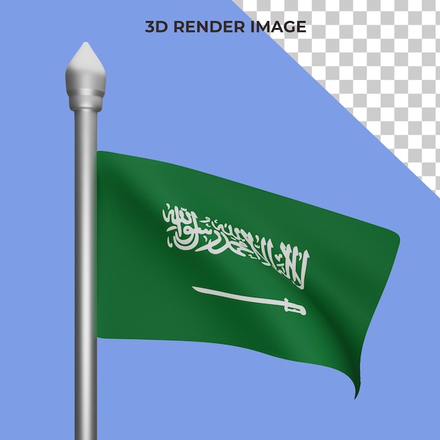 Renderização 3d do conceito de bandeira da arábia saudita dia nacional da arábia saudita premium psd