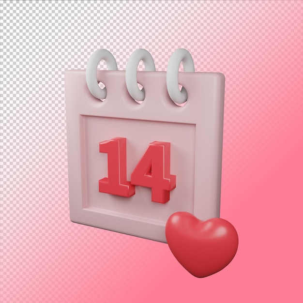 PSD renderização 3d do conceito de ícone de dia dos namorados isolado