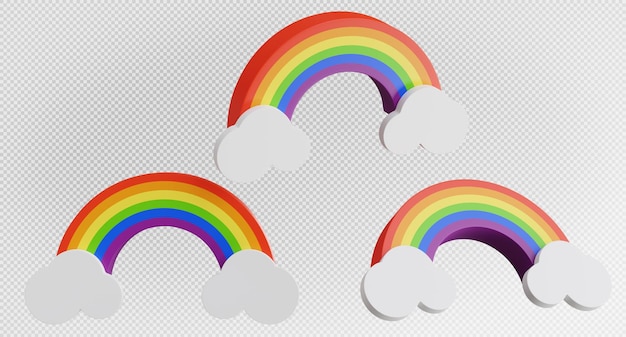 renderização 3D do conceito de mês do orgulho do ícone do arco-íris