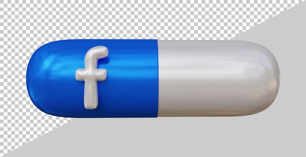 Renderização 3d do conceito de mídia social do ícone do facebook