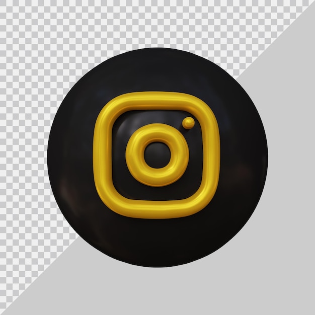 Renderização 3d do conceito de mídia social do ícone do instagram