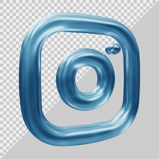 Renderização 3d do conceito de mídia social do ícone do instagram