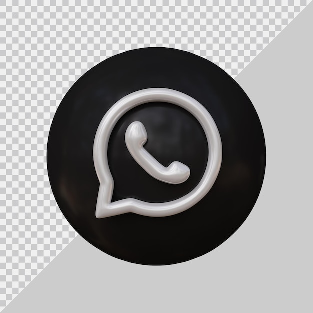 Renderização 3d do conceito de mídia social do ícone do whatsapp