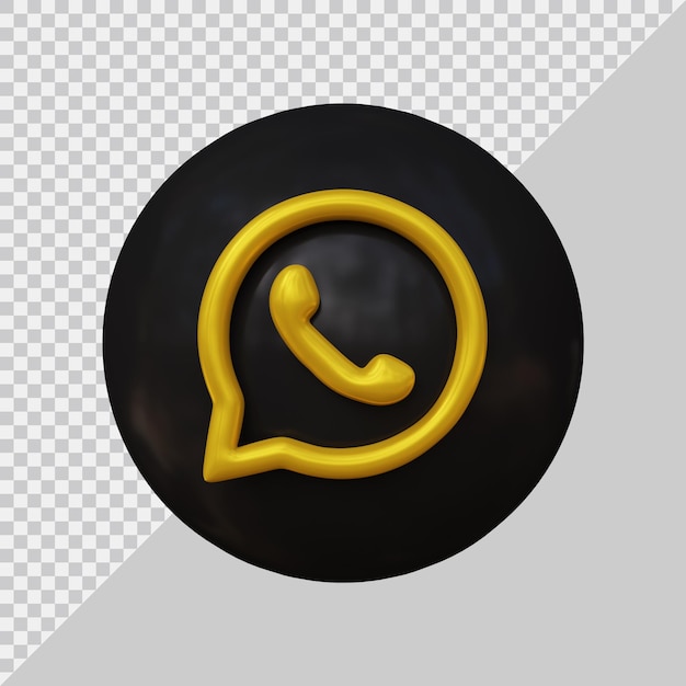 renderização 3D do conceito de mídia social do ícone do whatsapp