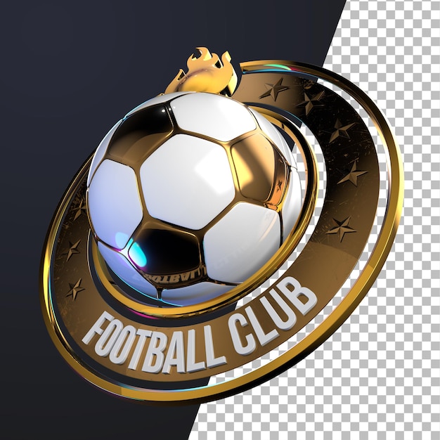 PSD renderização 3d do conceito gráfico do emblema do futebol