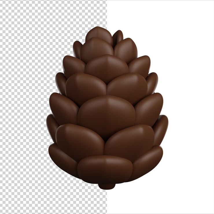 PSD renderização 3d do cone de pinheiro