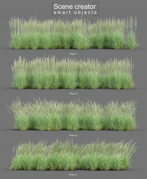 Renderização 3D do criador da cena Great Basin Wildrye