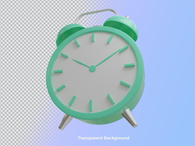 PSD renderização 3d do despertador fofo isolado com fundo transparente psd