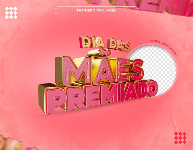 PSD renderização 3d do dia das mães