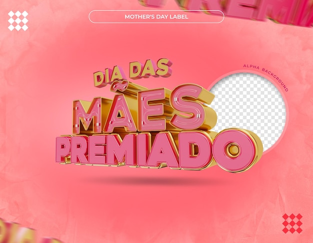 PSD renderização 3d do dia das mães