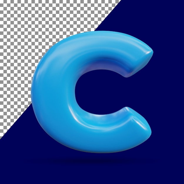 Renderização 3D do efeito de texto brilhante C