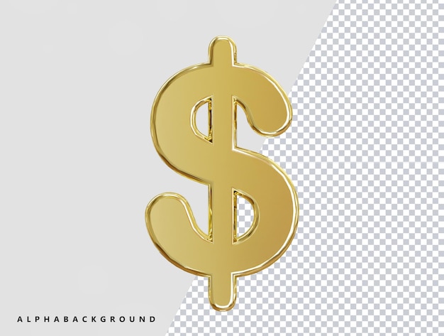 Renderização 3d do elemento de ícone de dólar