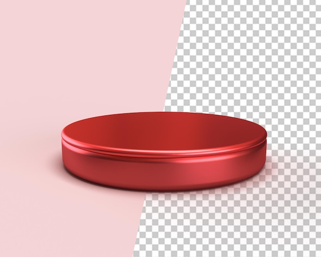 PSD renderização 3d do estágio do produto vermelho poduim