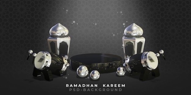 Renderização 3d do fundo islâmico de ramadan kareem