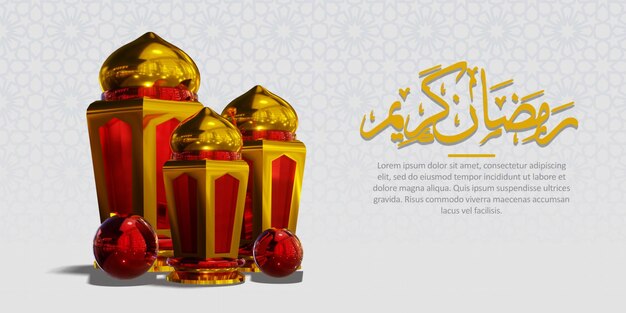 Renderização 3D do fundo islâmico de Ramadan Kareem