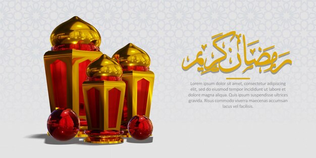 Renderização 3d do fundo islâmico de ramadan kareem