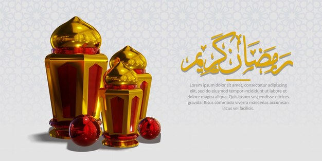 Renderização 3D do fundo islâmico de Ramadan Kareem