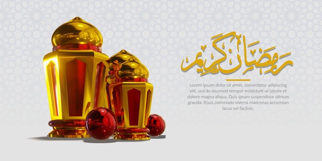 Renderização 3D do fundo islâmico de Ramadan Kareem