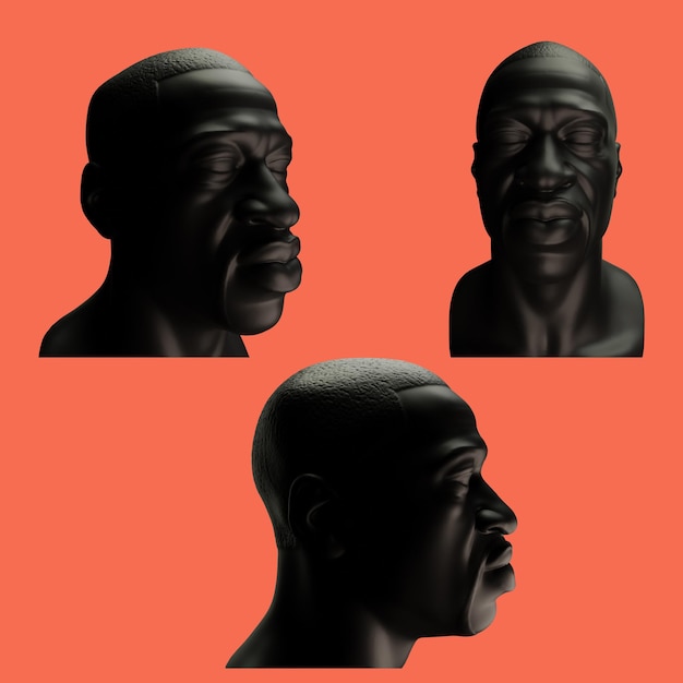 PSD renderização 3d do homem afro.