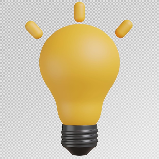 PSD renderização 3d do ícone da lâmpada