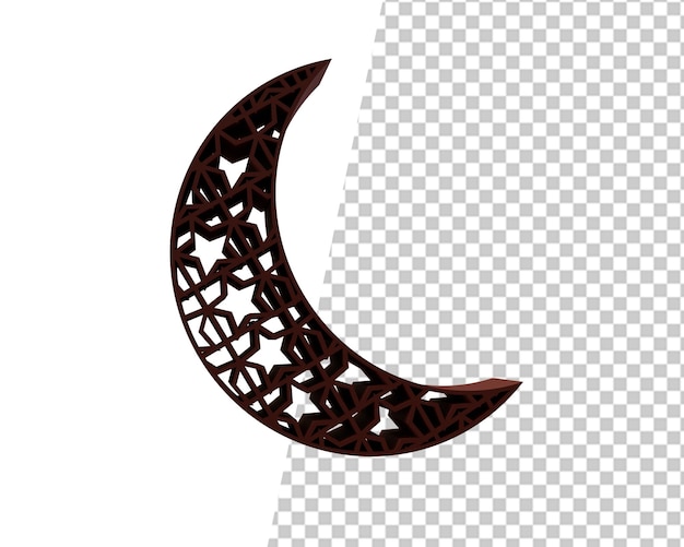 Renderização 3d do ícone da lua do ramadã