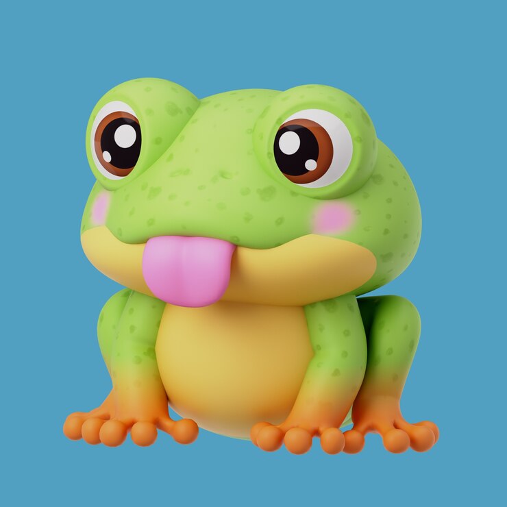 PSD renderização 3d do ícone de animal kawaii