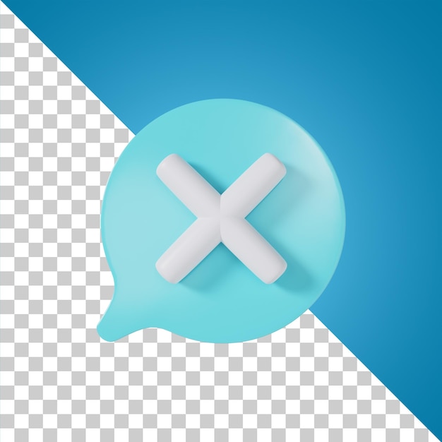 Renderização 3d do ícone de bate-papo de marca cruzada
