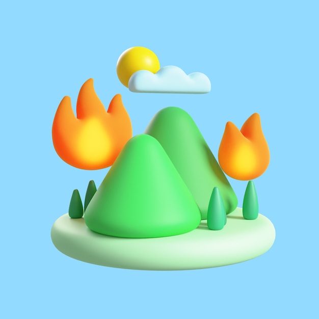 PSD renderização 3d do ícone de bombeiro