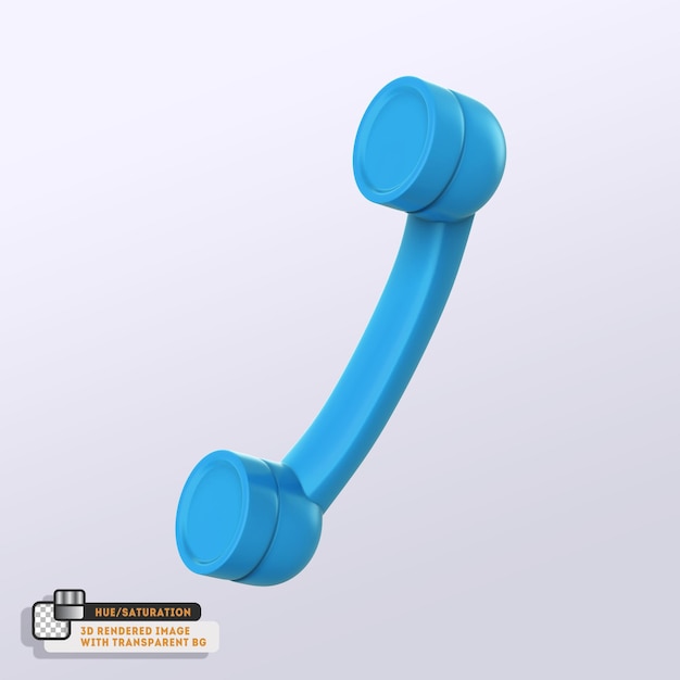 Renderização 3d do ícone de chamada telefônica
