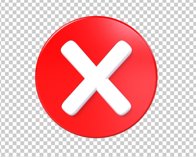 Renderização 3d do ícone de erro de logotipo errado