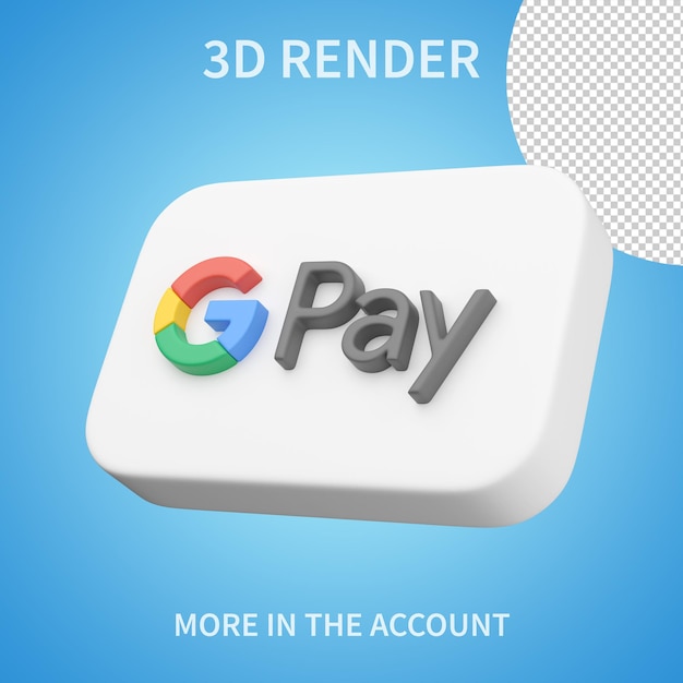 Renderização 3d do ícone de pagamento do Google