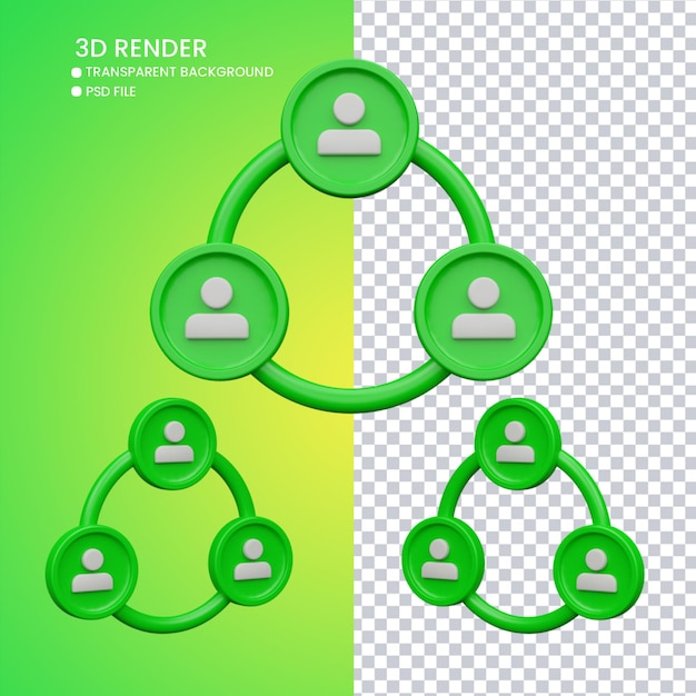 PSD renderização 3d do ícone de pessoas para mídias sociais