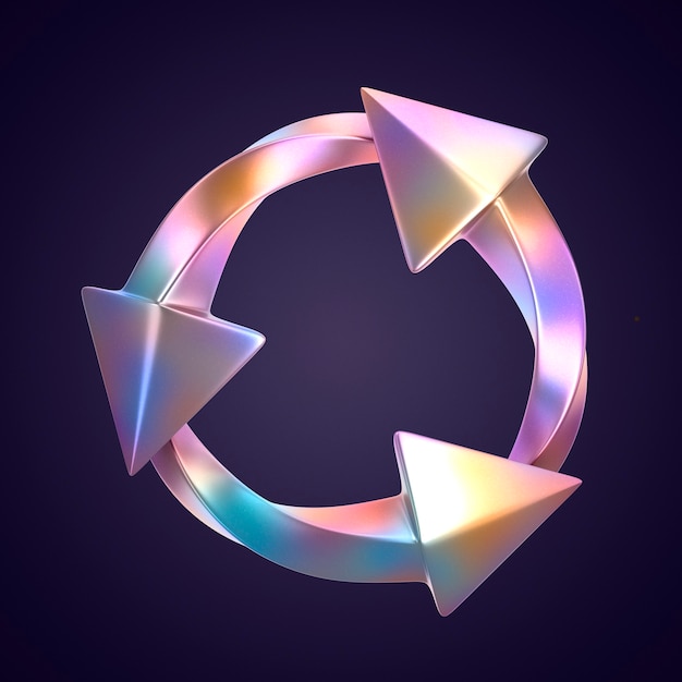 renderização 3D do ícone de seta